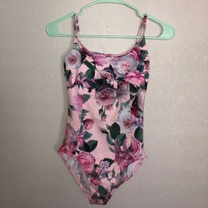 Pink Floral Ainsliewear Leotard Small- Like Eleve